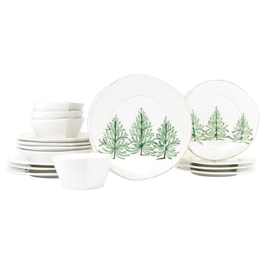 Lastra Holiday Sixteen-Piece Place Setting, Handmade Amalfi Coast, Italy