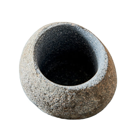 Valley Indonesian River Stone Toothbrush Holder, Grey Natural