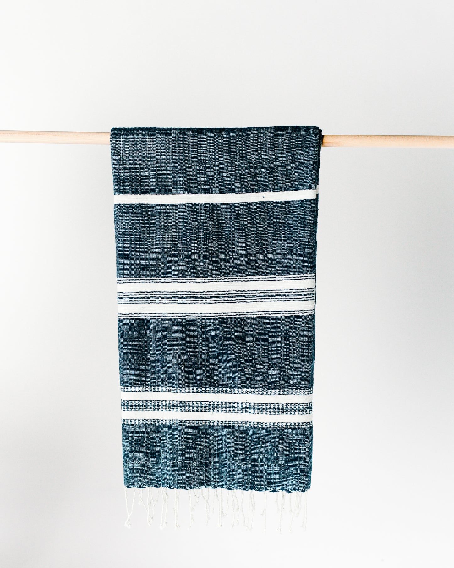 Handwoven Cotton Aden Bath Towel,  Navy, Handmade in Ethiopia