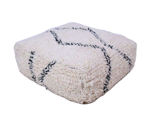 Moroccan Beniourain Pouf, Handmade in Morocco