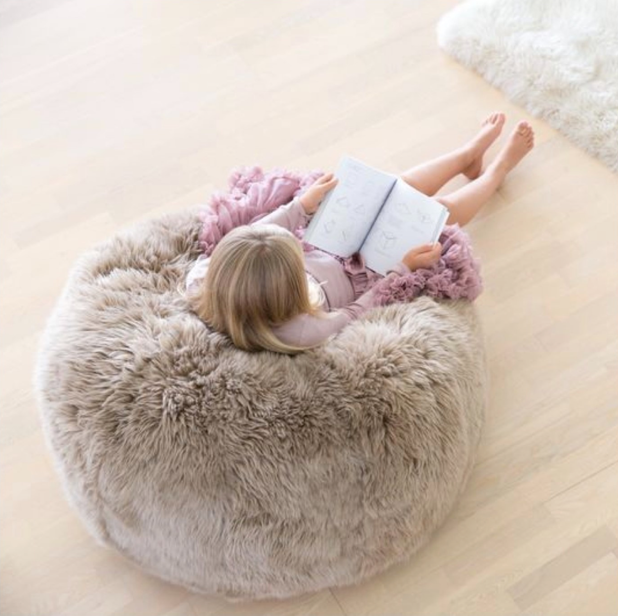 New Zealand Sheepskin Bean Bag, 36" Long Wool Handade in Denmark