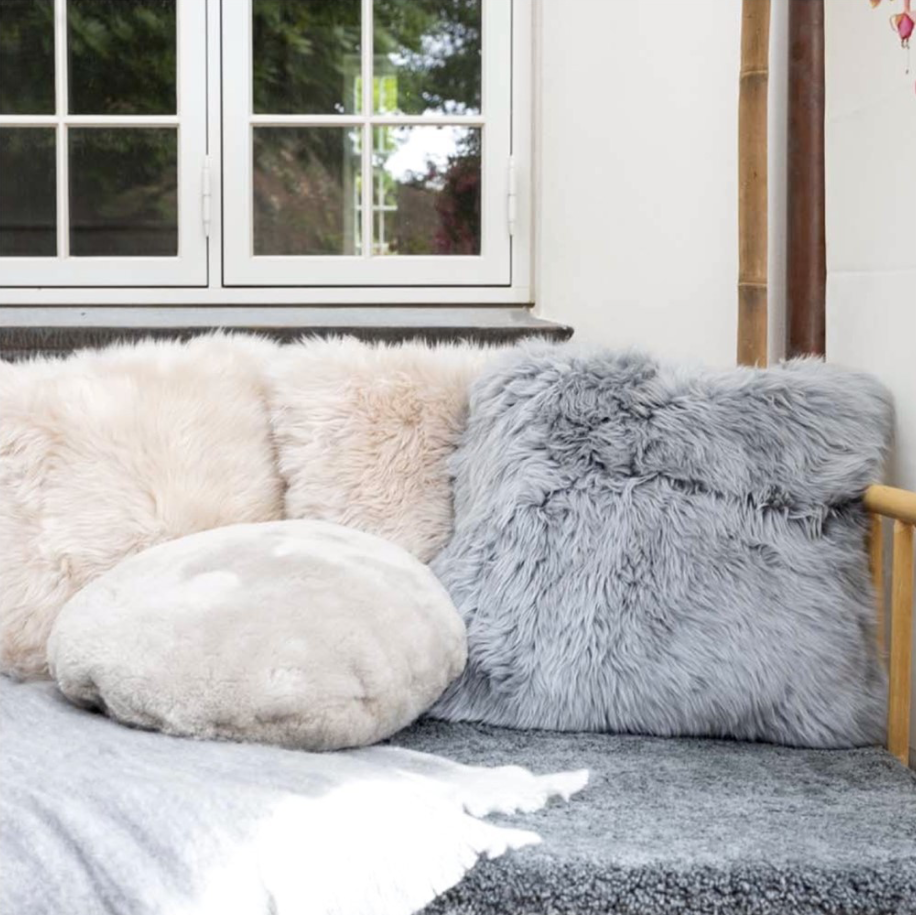 Tibetan Sheepskin Pillow  Double Sided | 22 x 22 inch