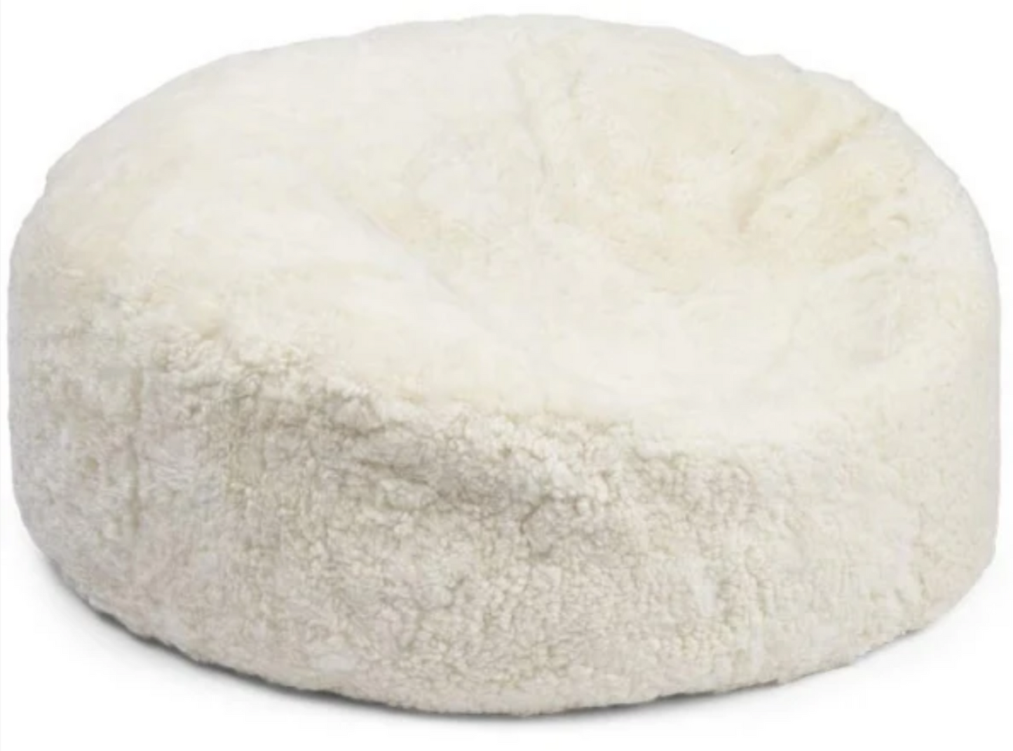 New Zealand Sheepskin Bean Bag Short Wool Calf Leather Backing 11" H x 30"w