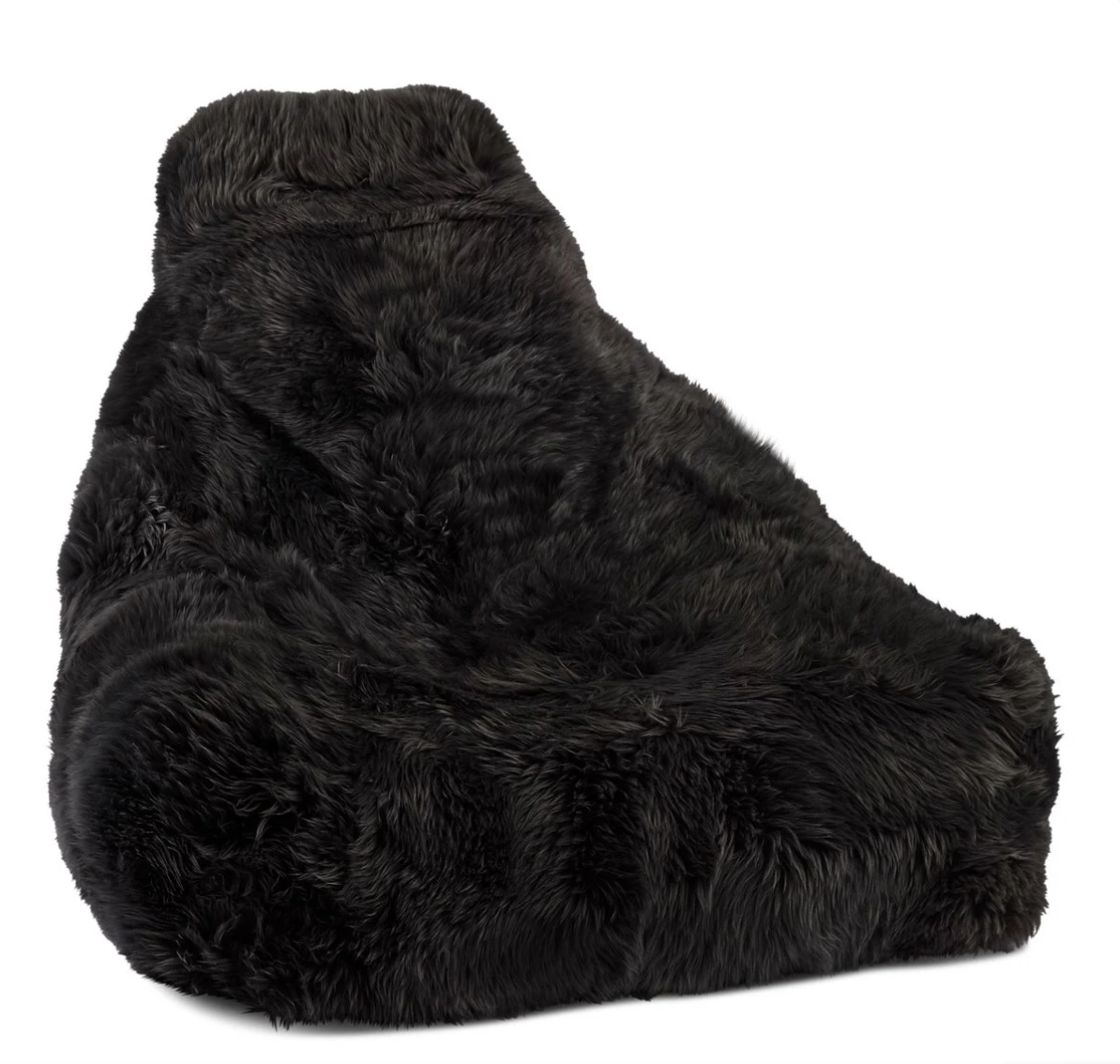 New Zealand Sheepskin Bean Bag Chair Long Wool, 39" Handmade in Denmark