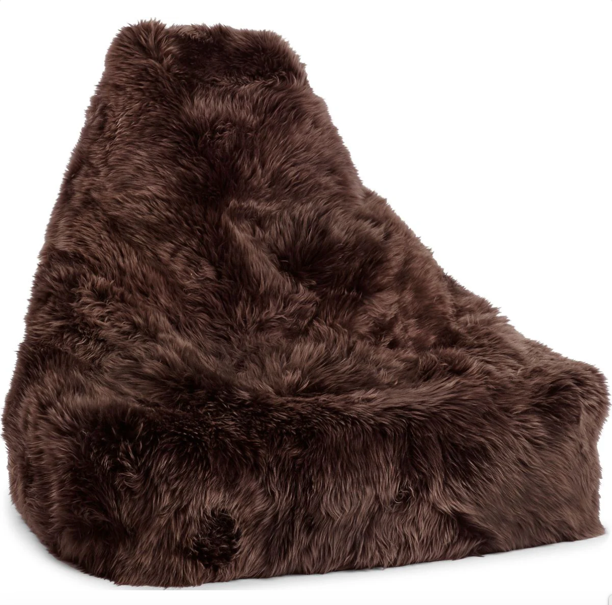 New Zealand Sheepskin Bean Bag Chair Long Wool, 39" Handmade in Denmark