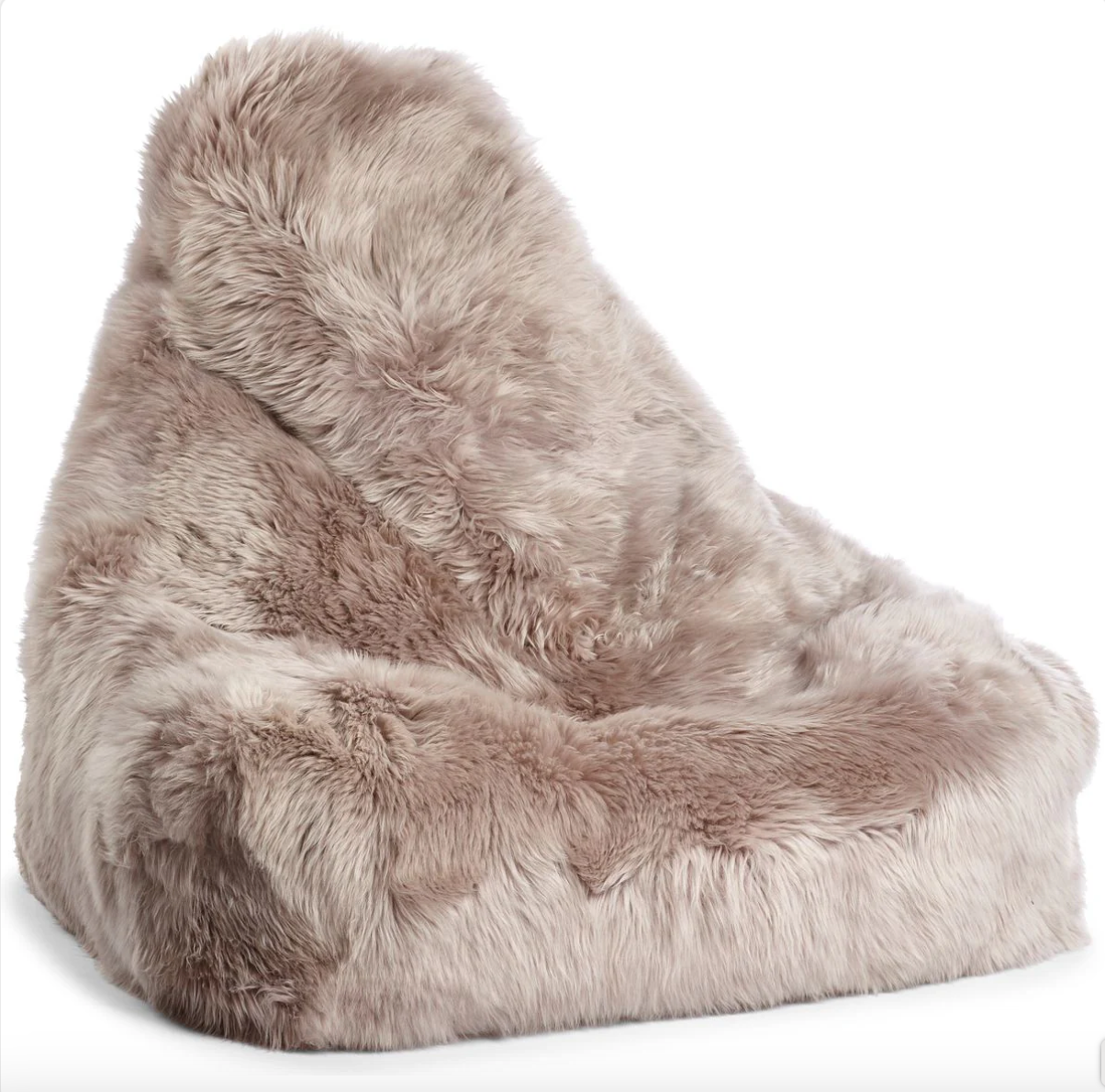 New Zealand Sheepskin Bean Bag Chair Long Wool, 39" Handmade in Denmark