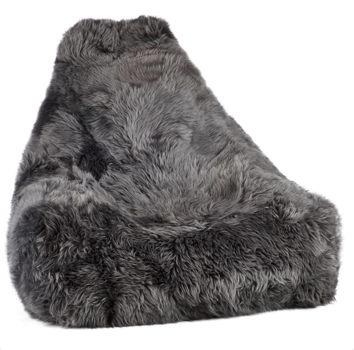 New Zealand Sheepskin Bean Bag Chair Long Wool, 39" Handmade in Denmark