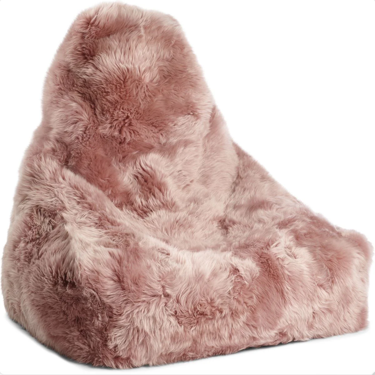 New Zealand Sheepskin Bean Bag Chair Long Wool, 39" Handmade in Denmark