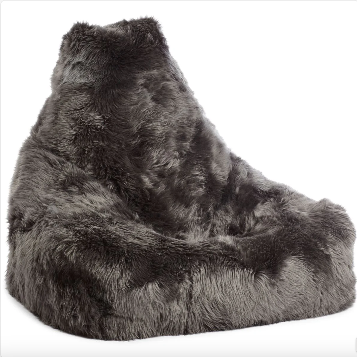 New Zealand Sheepskin Bean Bag Chair Long Wool, 39" Handmade in Denmark