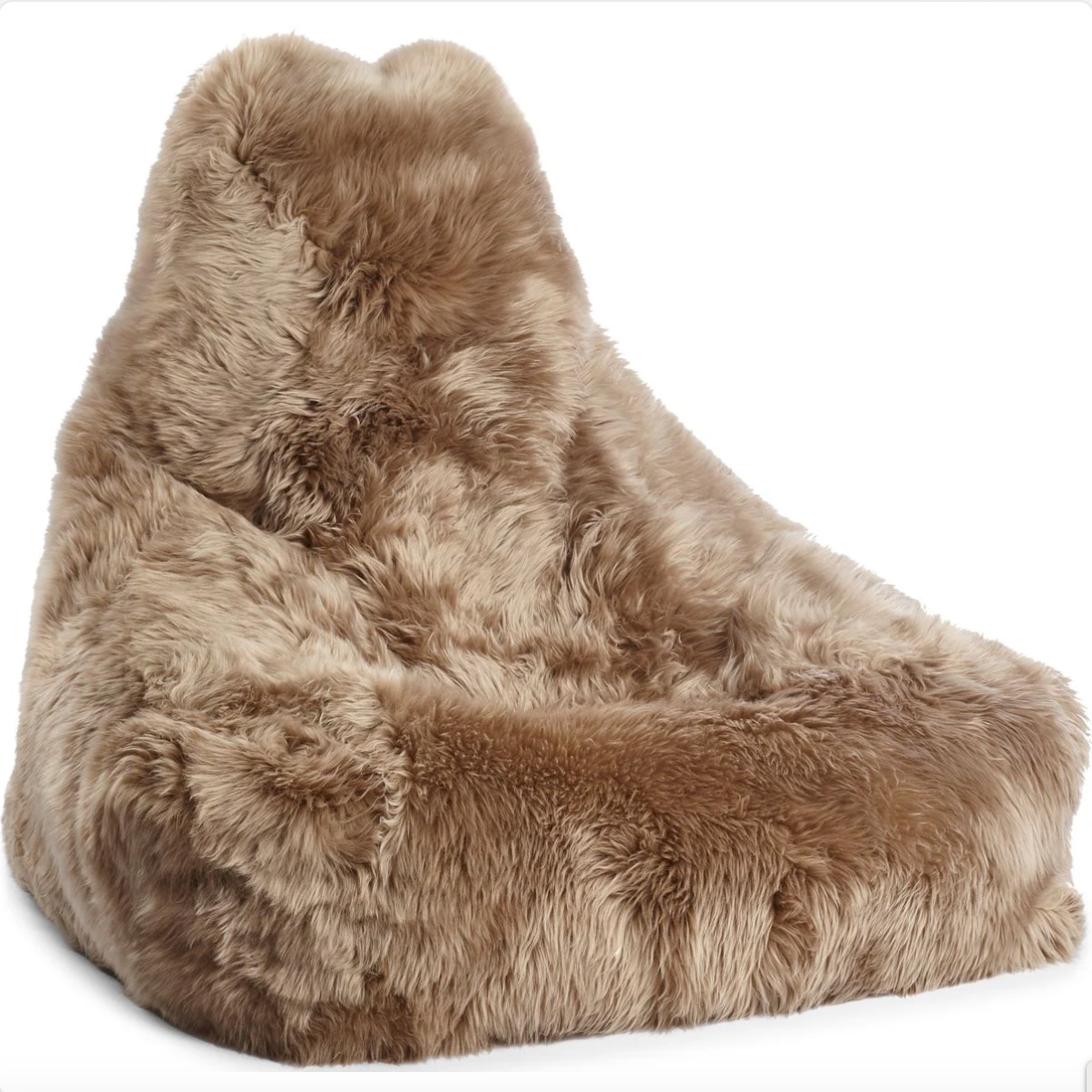 New Zealand Sheepskin Bean Bag Chair Long Wool, 39" Handmade in Denmark