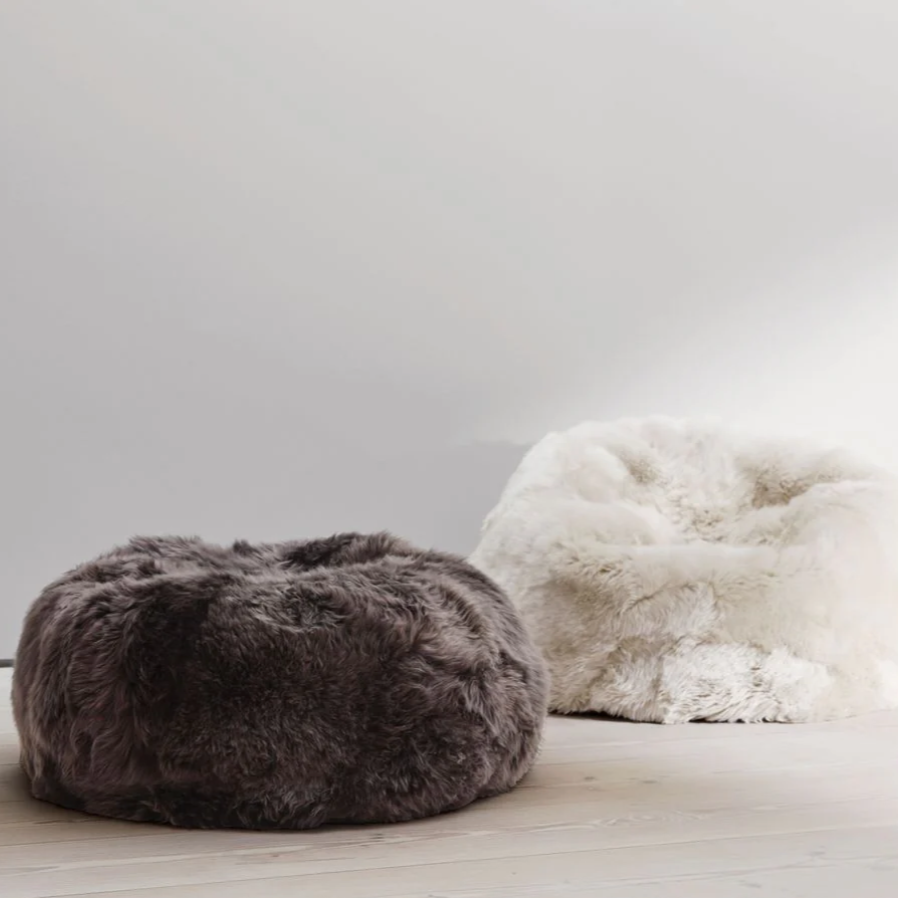 New Zealand Sheepskin Bean Bag 28" Long Wool, Handmade in Denmark