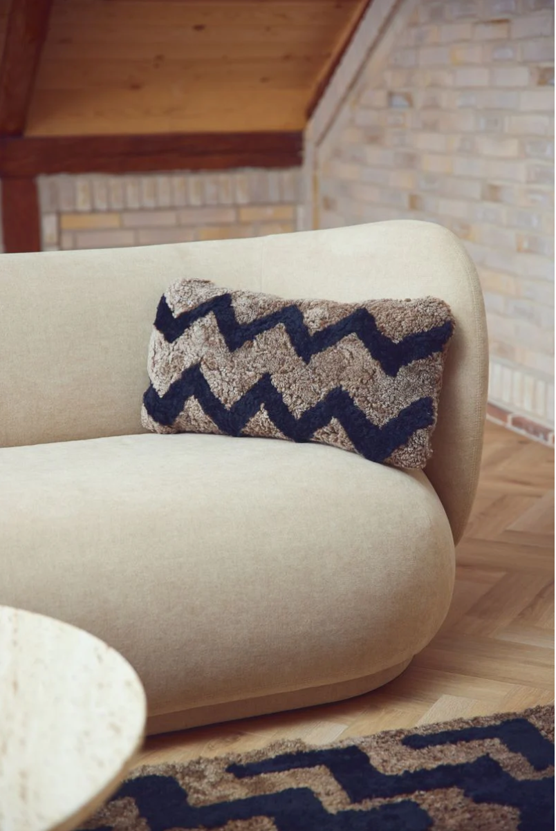 Zig Zag Pattern  Collection Cushion, 12 x 24" Handmade in New Zealand