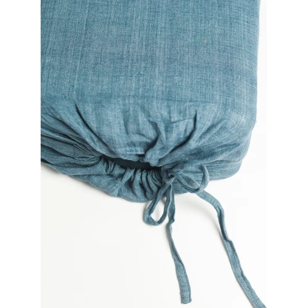 LINEN DUVET COVER SET DENIM BLUE HANDMADE IN KERALA, INDIA