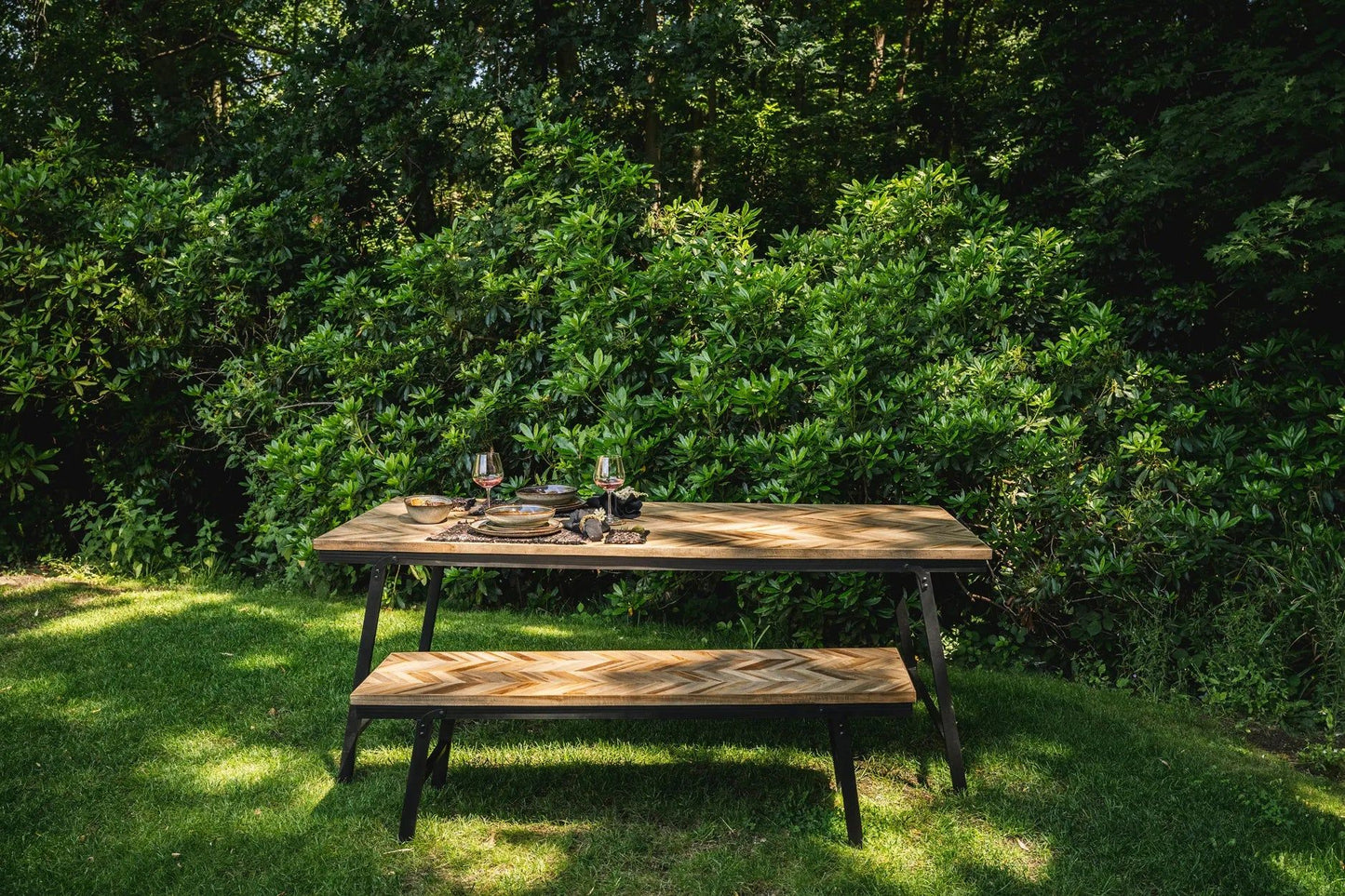 The Herringbone Bench - Natural - 150cm