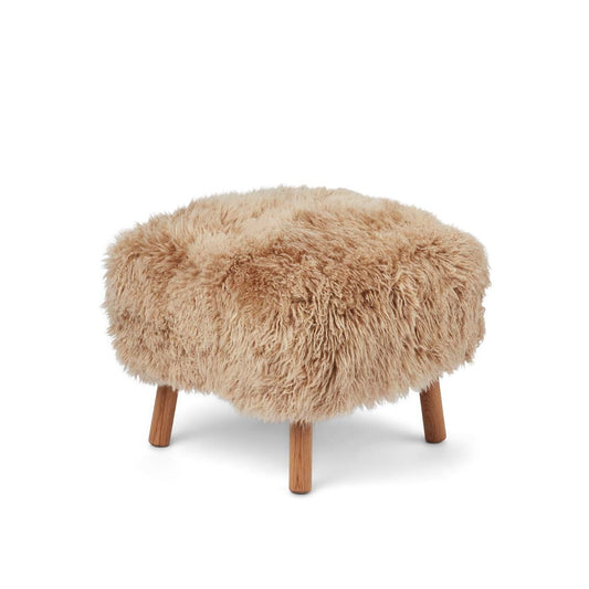 Emil Foot Rest Stool New Zealand Lambskin Long Wool