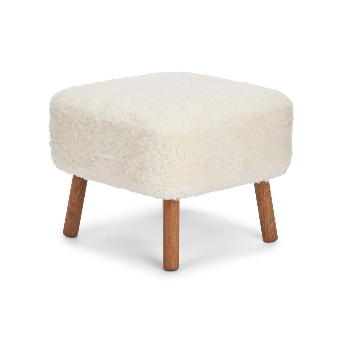 Emil Foot Rest Stool New Zealand Lambskin Long Wool