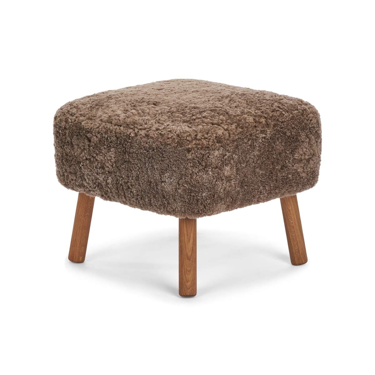 Emil Foot Rest Stool New Zealand Lambskin Long Wool