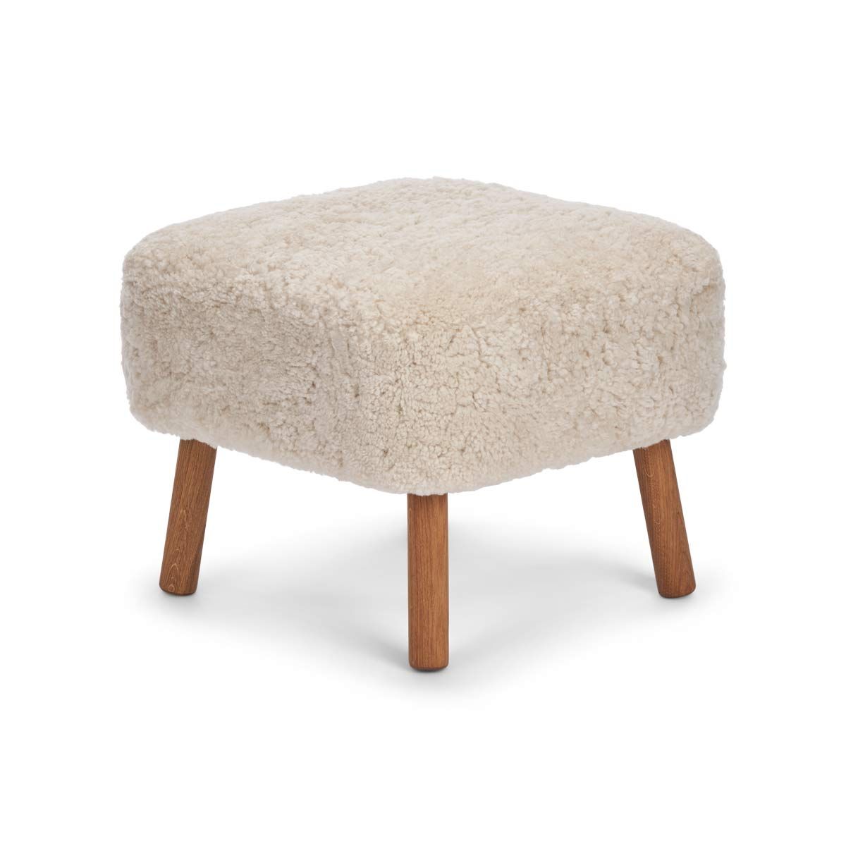 Emil Foot Rest Stool New Zealand Lambskin Long Wool