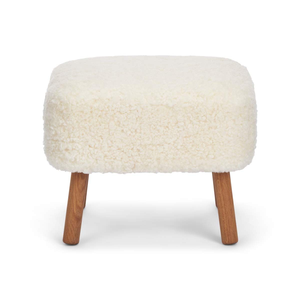 Emil Foot Rest Stool New Zealand Lambskin Long Wool