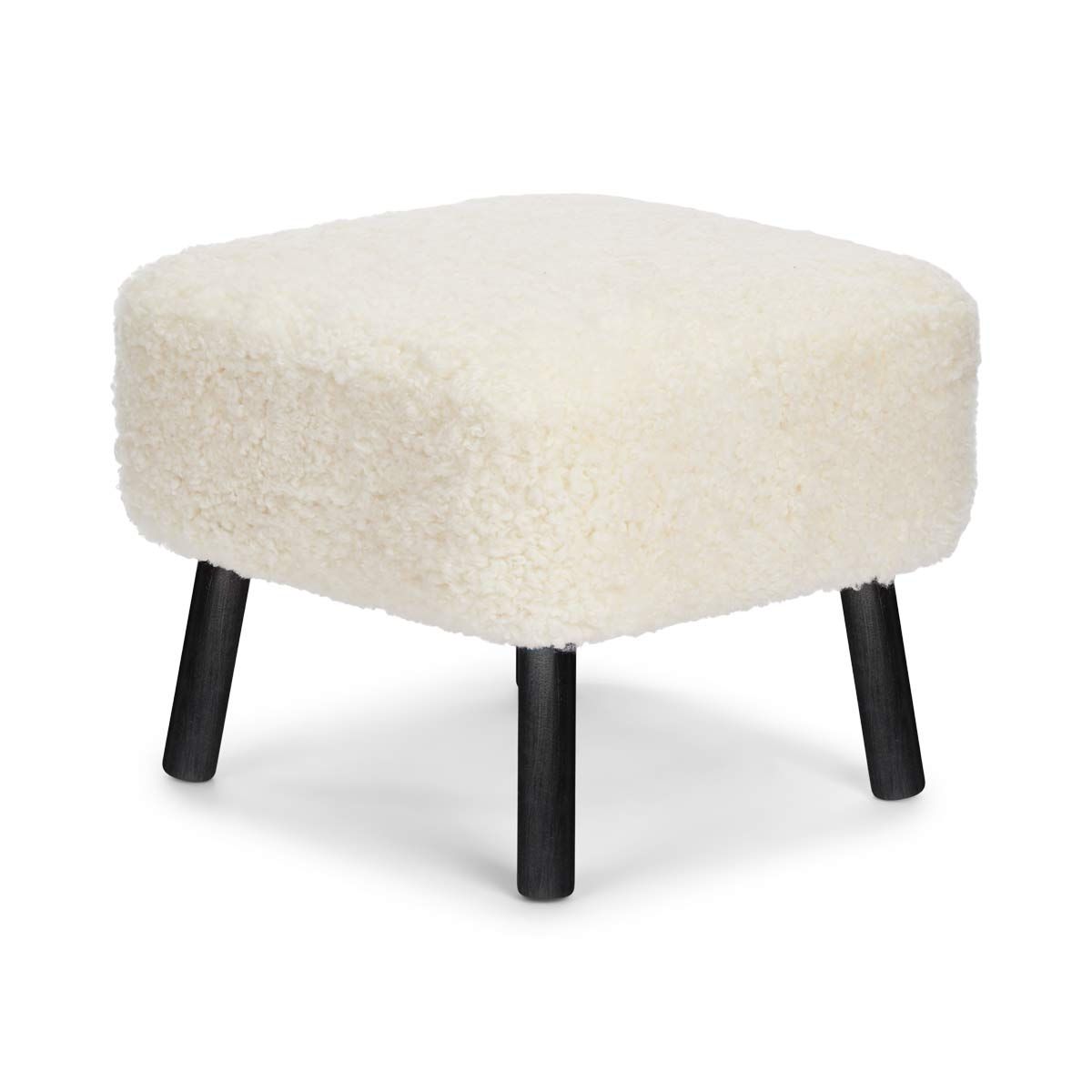 Emil Foot Rest Stool New Zealand Lambskin Long Wool