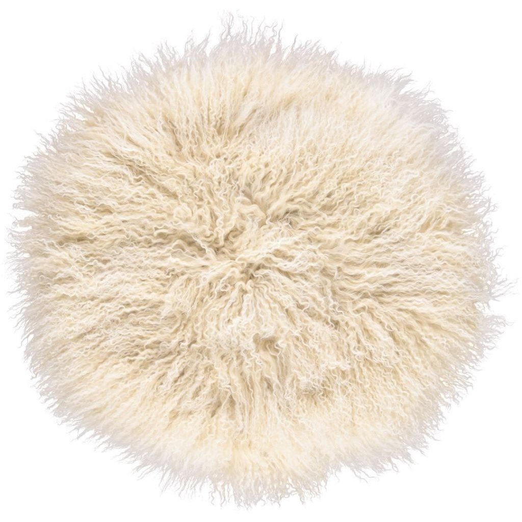 Curly Cake Cushion Tibetan Sheepskin 18"