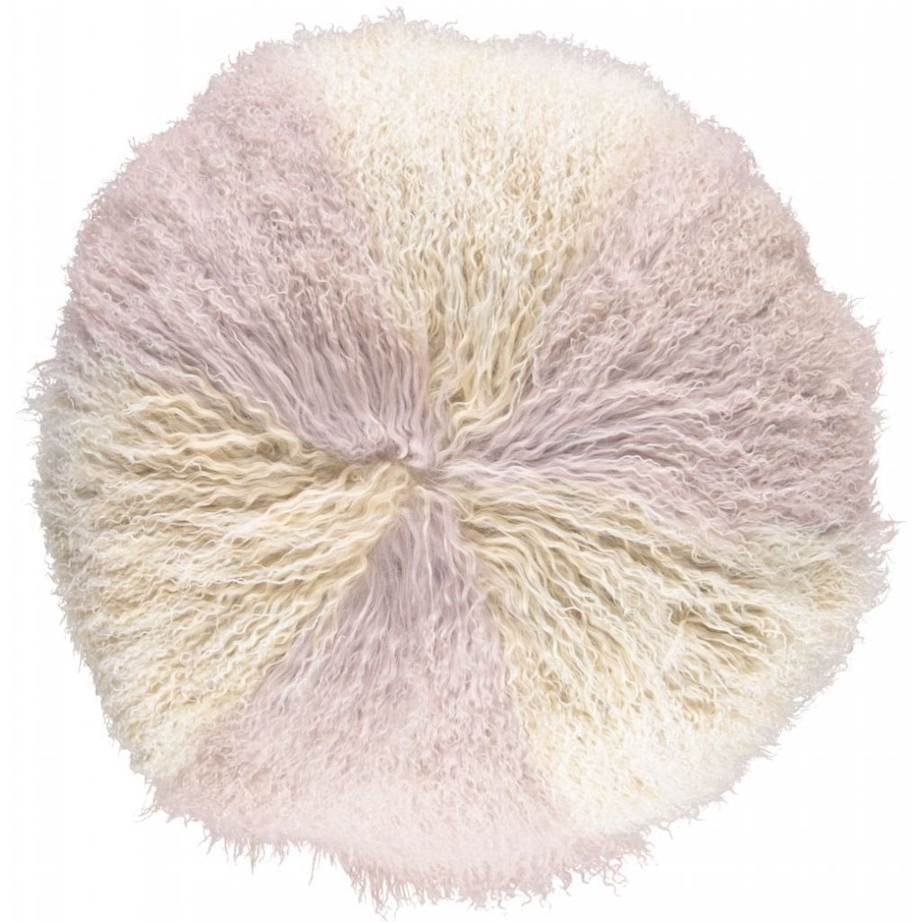 Curly Cake Cushion Tibetan Sheepskin 18"