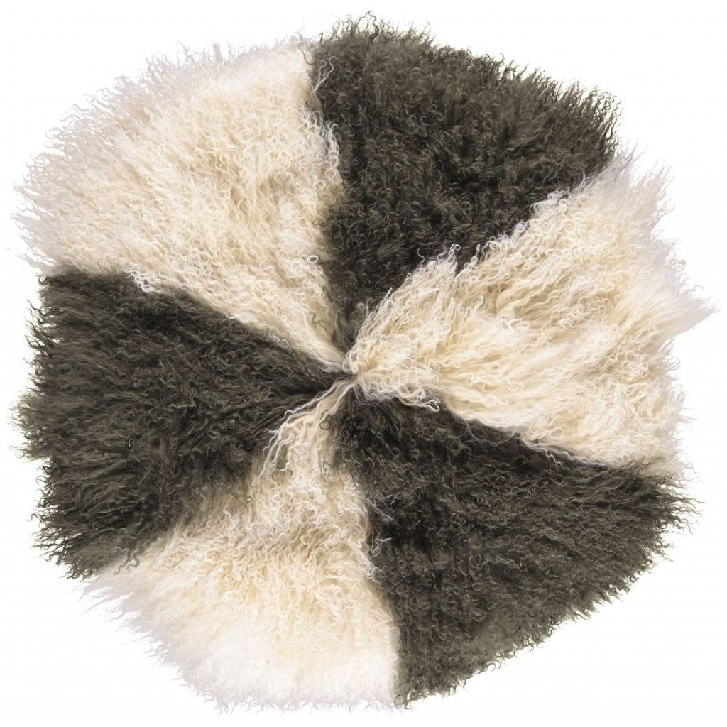 Curly Cake Cushion Tibetan Sheepskin 18"