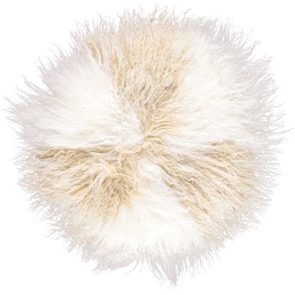 Curly Cake Cushion Tibetan Sheepskin 18"