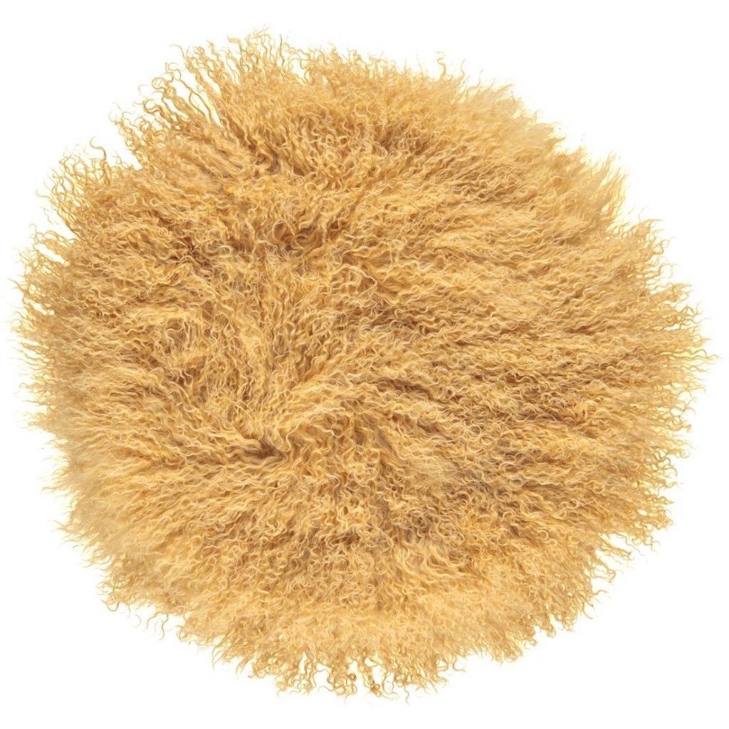 Curly Cake Cushion Tibetan Sheepskin 18"