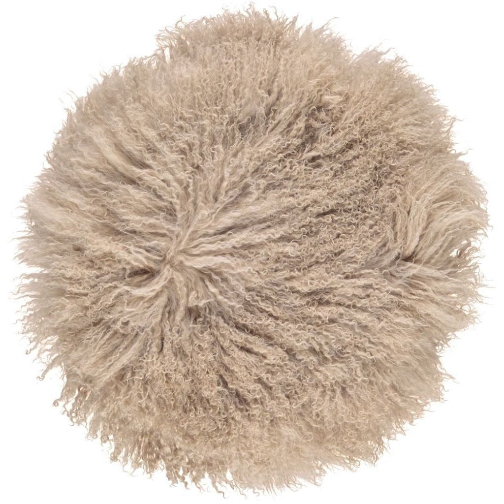 Curly Cake Cushion Tibetan Sheepskin 18"