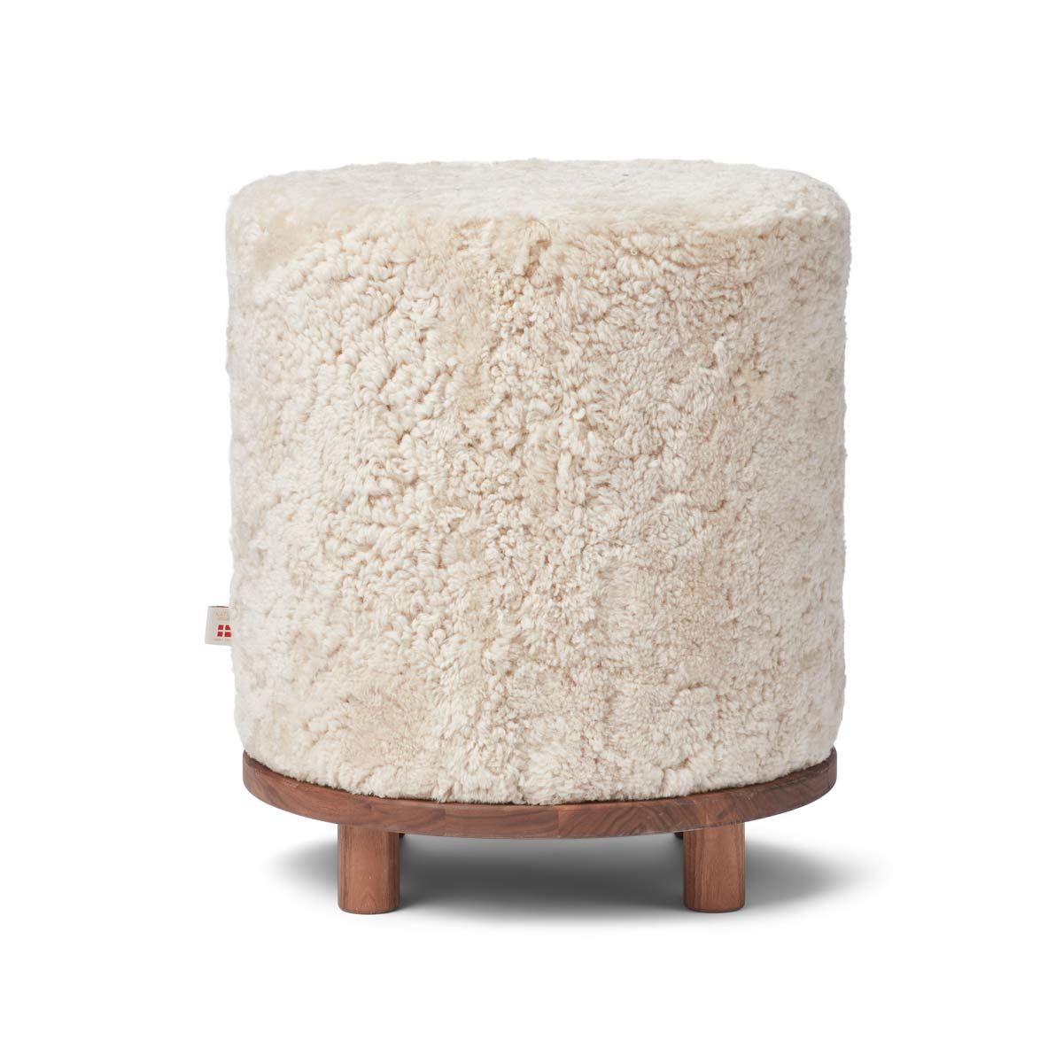 Simon Upholstered Stool  New Zealand Sheepskin Made in Denmark