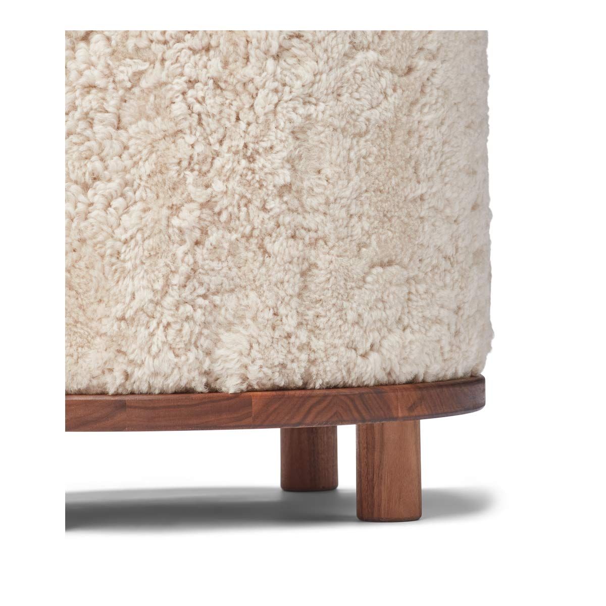 Simon Upholstered Stool  New Zealand Sheepskin Made in Denmark