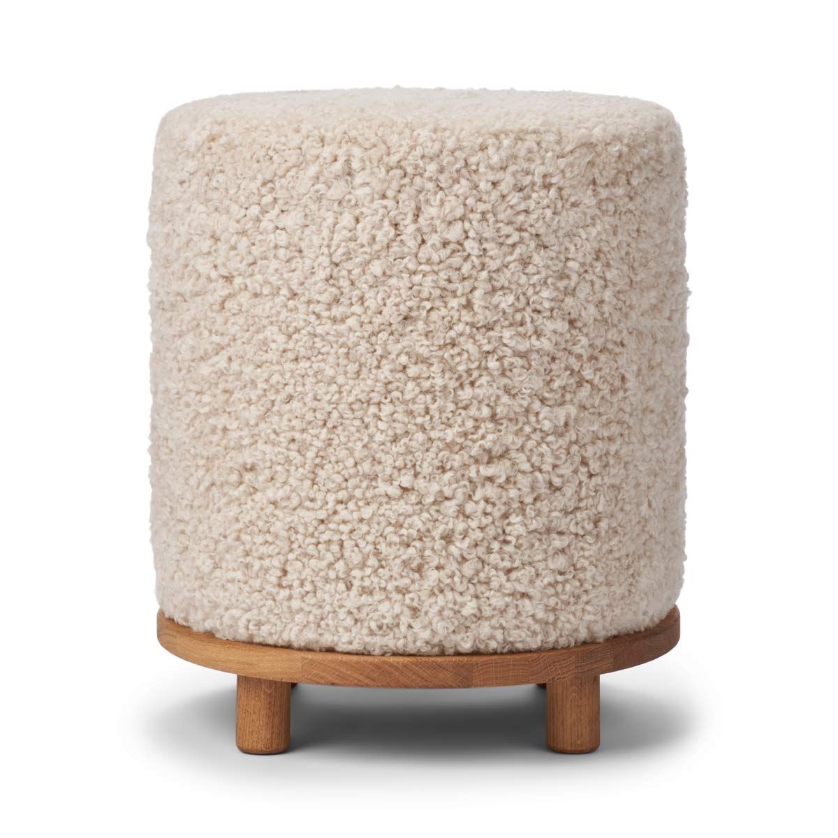 Simon Upholstered Stool  New Zealand Sheepskin Made in Denmark