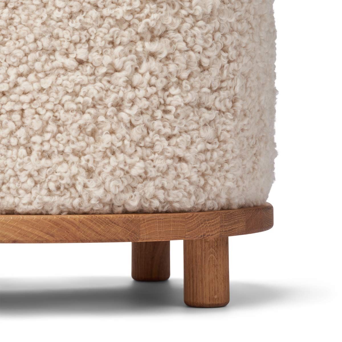 Simon Upholstered Stool  New Zealand Sheepskin Made in Denmark