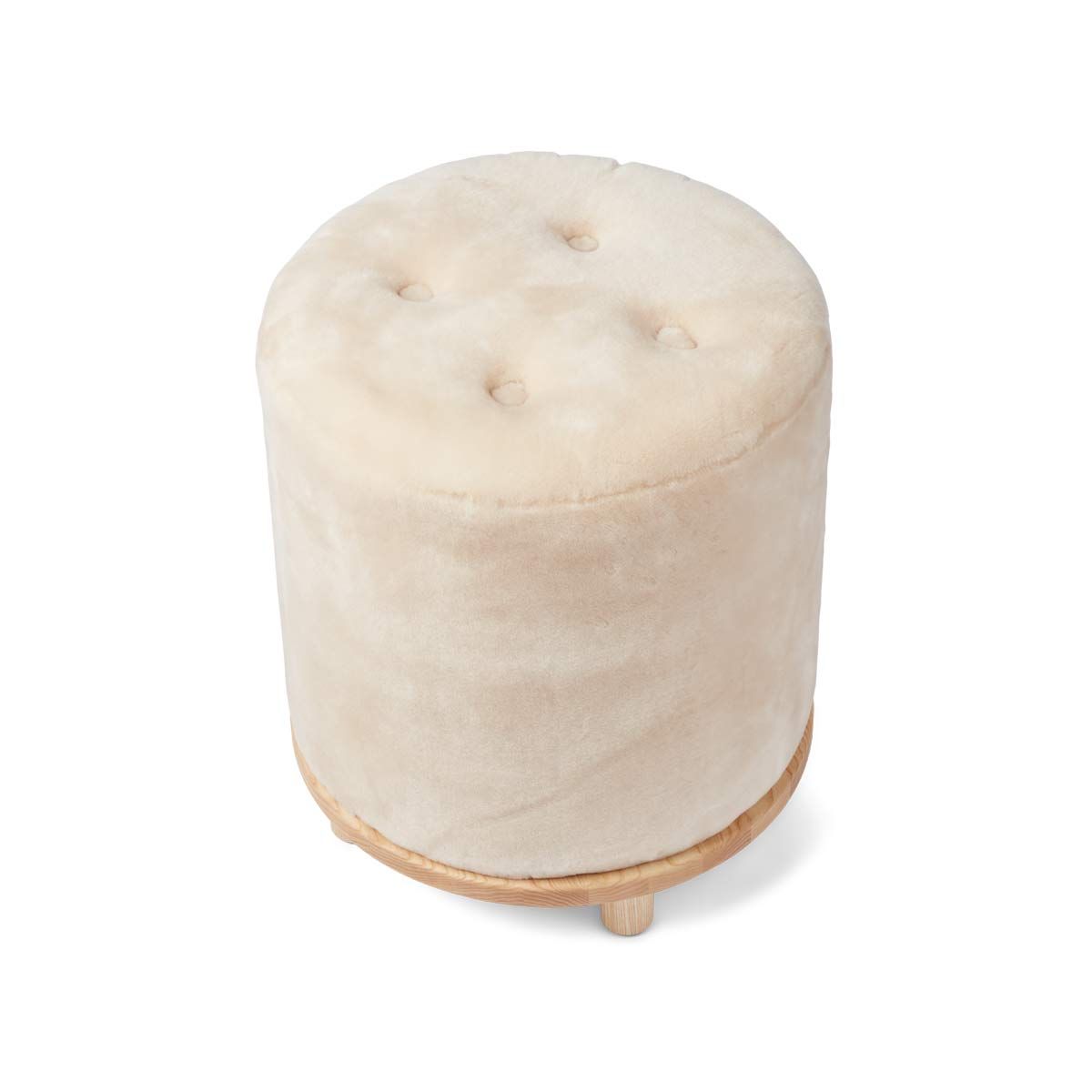 Simon Upholstered Stool  New Zealand Sheepskin Made in Denmark