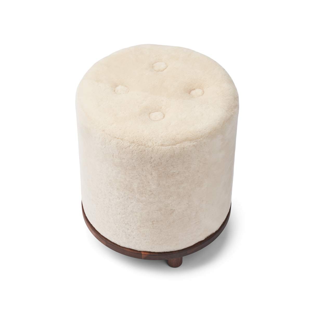 Simon Upholstered Stool  New Zealand Sheepskin Made in Denmark