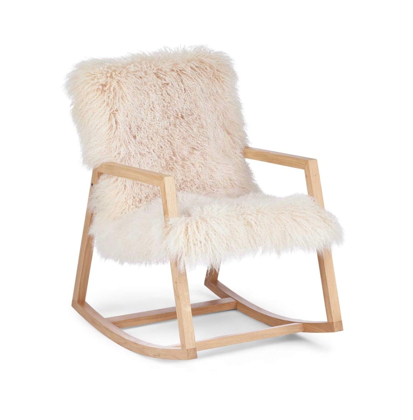 Rocking Chair, New Zealand Sheepskin from Tibet