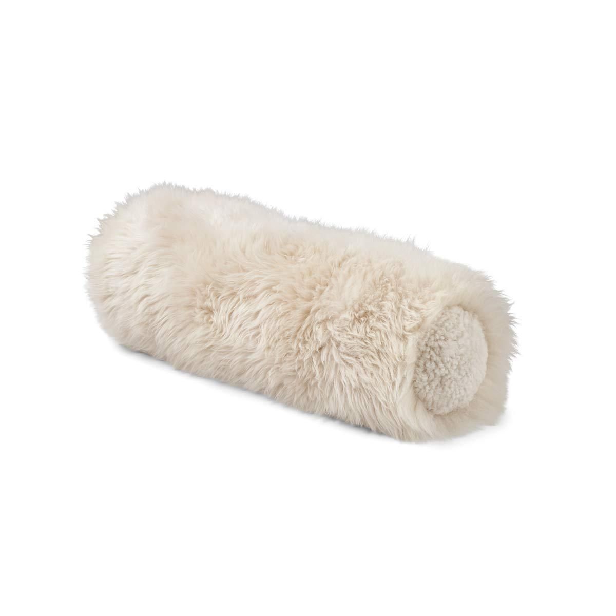 New Zealand Sheepskin Bolster Coral Reef Cushion, Long Wool