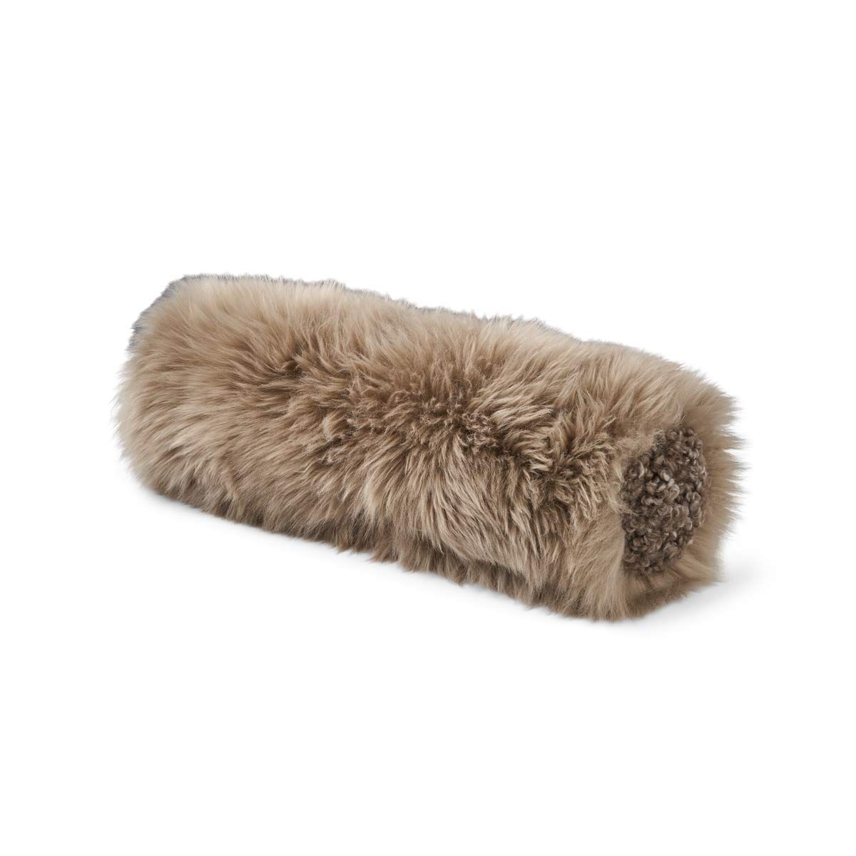 New Zealand Sheepskin Bolster Coral Reef Cushion, Long Wool