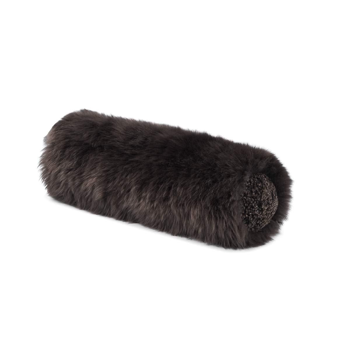 New Zealand Sheepskin Bolster Coral Reef Cushion, Long Wool