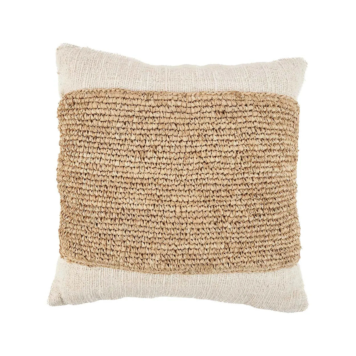 The Raffia Stamp Cushion Cover - Natural